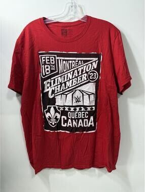 WWE Elimination Chamber 2023 Montreal Quebec Red T SHIRT Size Extra Large